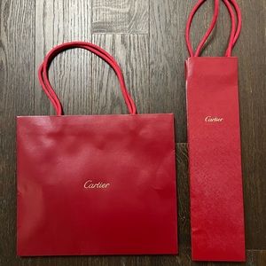 Set of TWO Authentic Cartier Shopping Bags